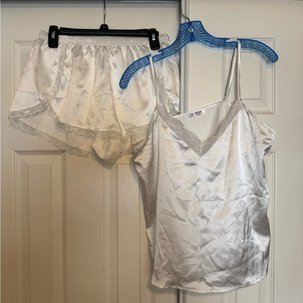 Amazon White Satin Pajama Set